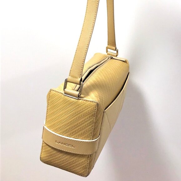 Lancel Designer Beige Tan Leather Shoulder Bag Branded Lining Dust Bag included - Picture 4 of 14